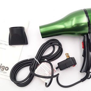 Wigo Europe Metal Blow Dryer WG5102GR Green Salon Quality 2 Speed 6 Heats 1400w